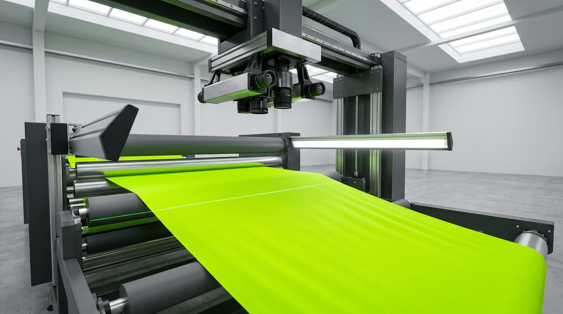 Quality Control — generated scene of the quality control stage with machine-intelligence overlay
